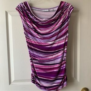 New York & Company purple stripe top size XS